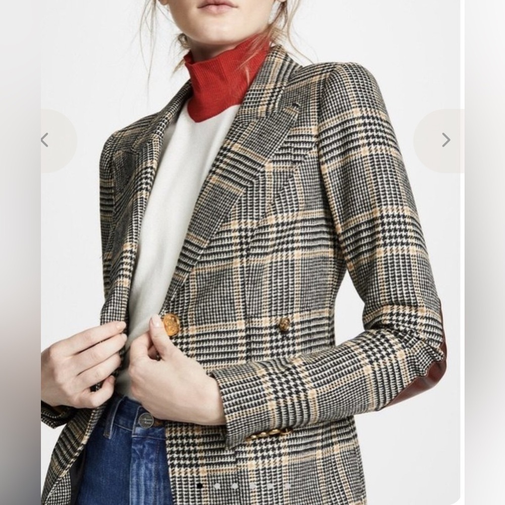 RRPUS$800 Smythe patch pocket duchess wool blazer camel black mahogany US4 - Picture 3 of 11